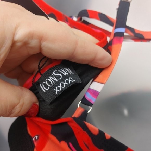 Swim icon 2 piece multi color plus size - Picture 5 of 8